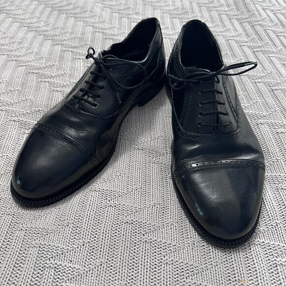 Stanley Backer black Italian leather lace up oxfords size 10.5 main image 5